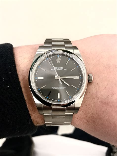 rolex oyster perpetual 39 blue 114300|Rolex Oyster Perpetual 39 rhodium.